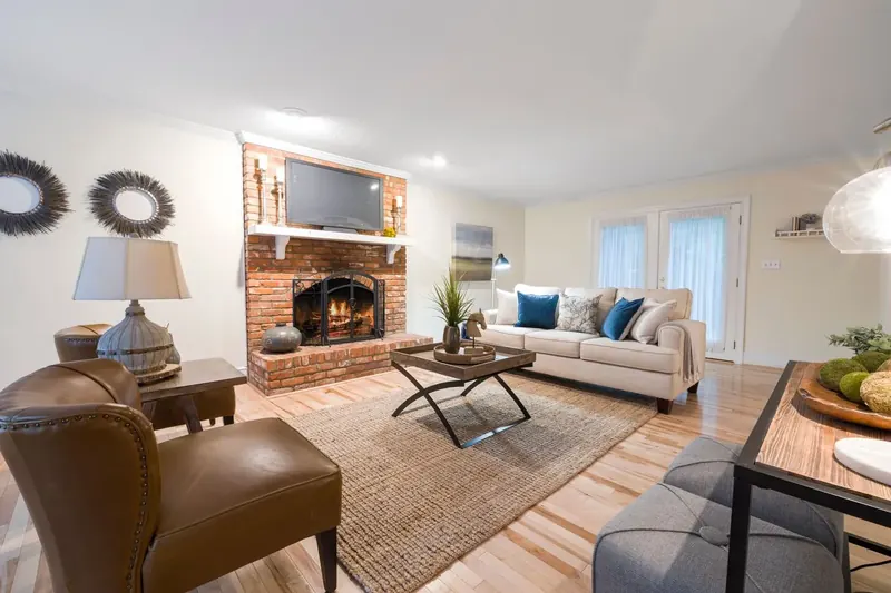 Living room of a home bought after mortgage preapproval in Austin